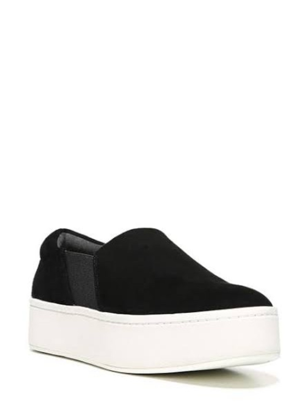 Vince Black Slip-On Platform Sneakers with White Sole